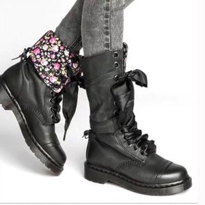 Dr. Martens fold over floral boots size 8